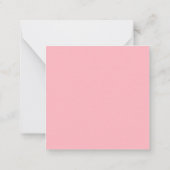 Square Chic Blush Pink with black Calligraphy name ノートカード (裏面)