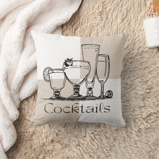 Square Cocktails Pillow クッション (ブランケット)