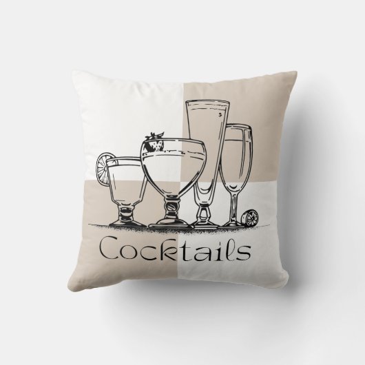 Square Cocktails Pillow クッション (裏面)