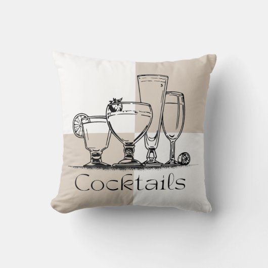 Square Cocktails Pillow クッション (正面)