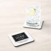 Square Custom Black Business Logo Company Branded コースター (右側)