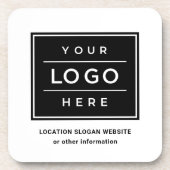 Square Custom Black Business Logo Company Branded コースター (正面)
