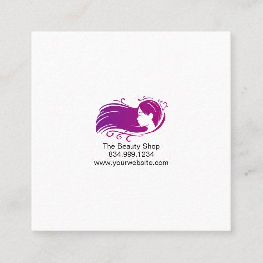 Square Custom Salon Appointment Card スクエア名刺 (正面)