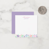 Square Cute Colorful Heart Girly Script Stationary ノートカード (正面/裏面インサイチュ)