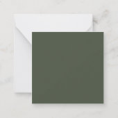 Square Dark Green Script Flat Note Card ノートカード (裏面)