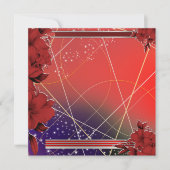 Square Flat Red Floral Design  カード (正面)