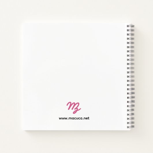 Square floral hearts mandala notebook ノートブック (裏面)