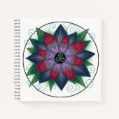 Square floral hearts mandala notebook ノートブック (正面)