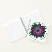 Square floral hearts mandala notebook ノートブック (内部)
