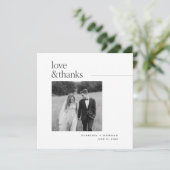 Square Formal Love and Thanks Wedding Photo サンキューカード (スタンド正面)