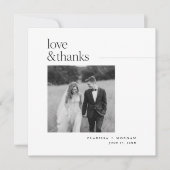 Square Formal Love and Thanks Wedding Photo サンキューカード (正面)