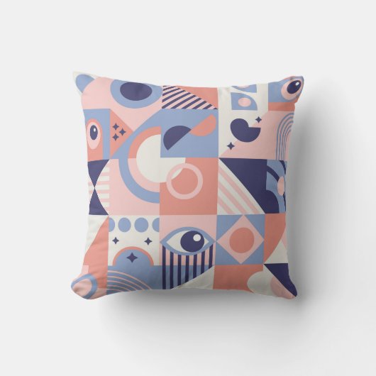 Square Geometric Shapes Background. Aesthetics in クッション (正面)
