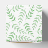 Square gift box - Leaves - green フェイバーボックス (上部)