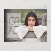 SQUARE GRADオーバーレイ写真の卒業式日付を保存 ポストカード (正面)