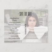 SQUARE GRADオーバーレイ写真の卒業式日付を保存 ポストカード (裏面)