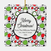 Square Holiday Ceramic Ornament – Personalize Text セラミックオーナメント (裏面)