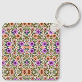 Square keychain showcasing a vibrant floral  キーホルダー (裏面)