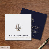 Square Legal Justice Scaleロゴ・ビジネス・カード スクエア名刺