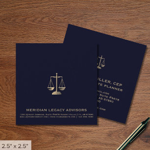 Square Legal Justice Scaleロゴ・ビジネス・カード スクエア名刺