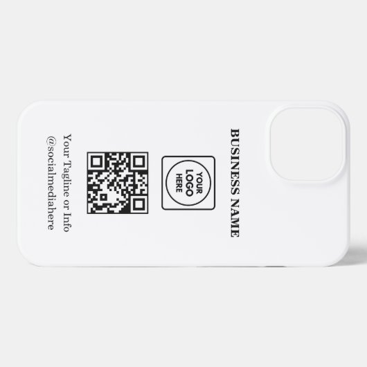 Square Logo QR Code Business Promo iphone case iPhoneケース (裏面横)