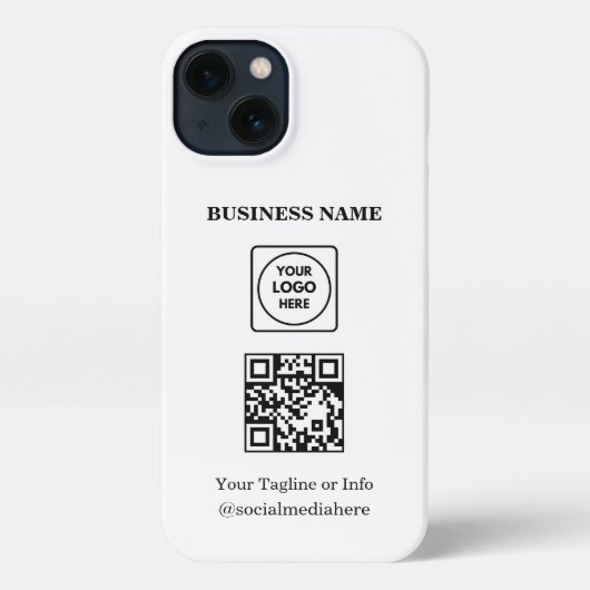 Square Logo QR Code Business Promo iphone case iPhoneケース (裏面)