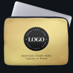 Square Magnet Gold & Black Business Logo Custom    ラップトップスリーブ<br><div class="desc">This elegant laptop sleeve would be great for your business/personal needs. Easily add the desired logo by clicking on the "personalize" option.</div>
