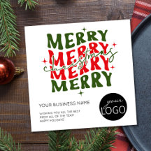 Square Merry Christmas Scriptビジネスロゴ