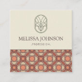 Square Mid-Century Modern Pattern QR スクエア名刺 (正面)