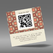 Square Mid-Century Modern Pattern QR スクエア名刺
