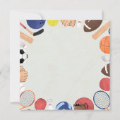 Square, Minimalist Sports Birthday Party  招待状 (裏面)