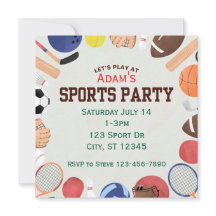 Square, Minimalist Sports Birthday Party 