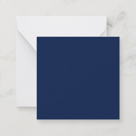 Square Modern Navy Blue Border Custom Stationery ノートカード (裏面)