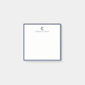 Square Modern Navy Blue Border Custom Stationery ポストイット (正面)