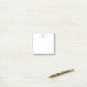 Square Modern Navy Blue Border Custom Stationery ポストイット (デスク上)