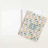 Square Monogram Initial Floral Petals Pattern プランナー手帳 (ディスプレー)