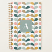 Square Monogram Initial Floral Petals Pattern プランナー手帳 (正面)