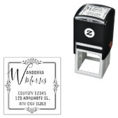 Square Monogram Return Address Self-inking Stamp セルフインキングスタンプ (インサイチュ)