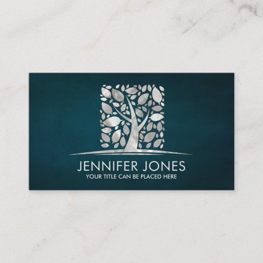 Square Mother of pearl Pearl Tree of life Art  名刺 (正面)