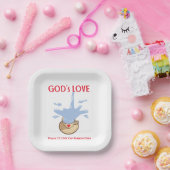 Square Paper Plate set with scripture ペーパープレート (パーティー)