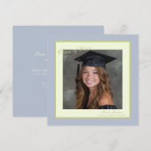 Square Pastel Photo Graduation Invitation 招待状 (正面/裏面)