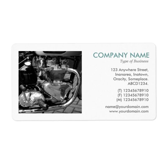 Square Photo - クラシック Motorbike Engine ラベル (正面)