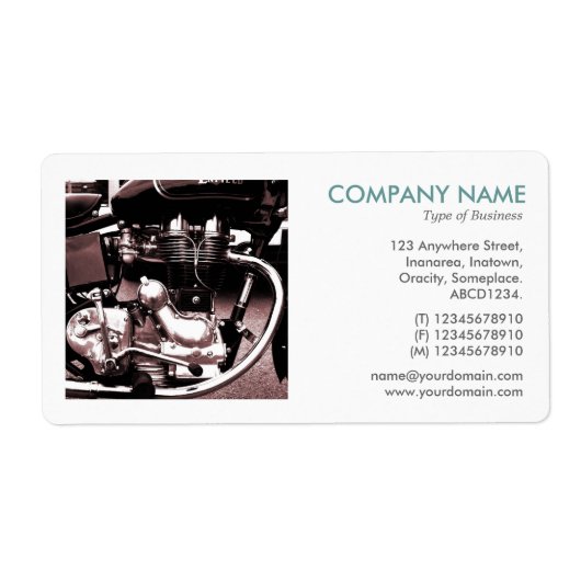 Square Photo - クラシック Motorbike Engine II ラベル (正面)