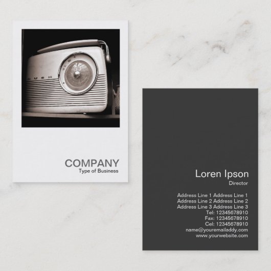 Square Photo 0118 – 古いラジオ 名刺 (正面/裏面)