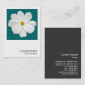 Square Photo 0165 - Cosmos花オンティール（緑がかった色）緑 名刺 (正面/裏面)