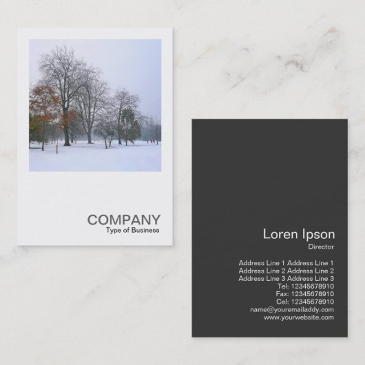 Square Photo 0177 – 公園の雪 名刺 (正面/裏面)