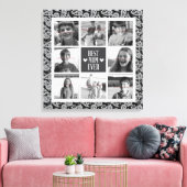 Square Photo Collage, Black&Whiteペイズリー8枚 キャンバスプリント (インサイチュ (リビング))