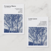 Square Photo (v3) – 冬の木 – シアノタイプ 名刺 (正面/裏面)