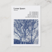 Square Photo (v3) – 冬の木 – シアノタイプ 名刺 (裏面)