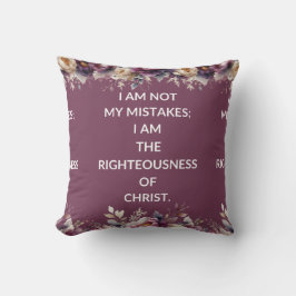 Square pillow with a simple purple religious quote クッション