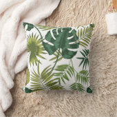 Square pillows with a tropical leaf pattern クッション (ブランケット)